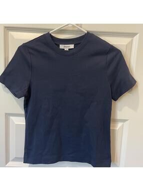 Spanx Timeless Navy Cool Cotton Crewneck T-Shirt XS (NWT)